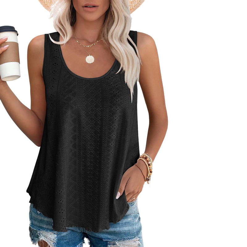 2025 Spring/Summer New Round Neck Loose Sleeveless T-Shirt Top