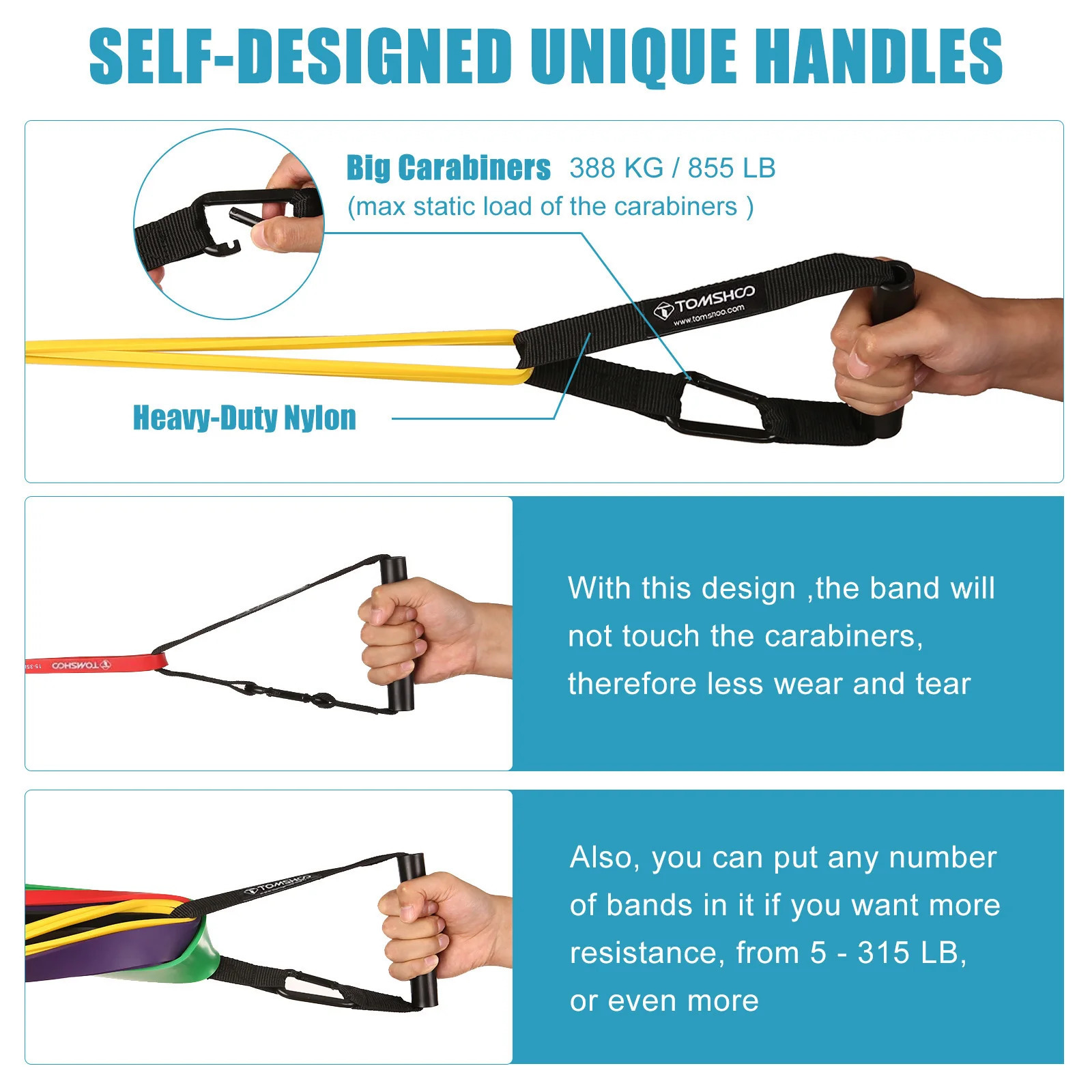 5 packs of pullup assist straps resistance bands strength training and stretching with door anchors handles 250314