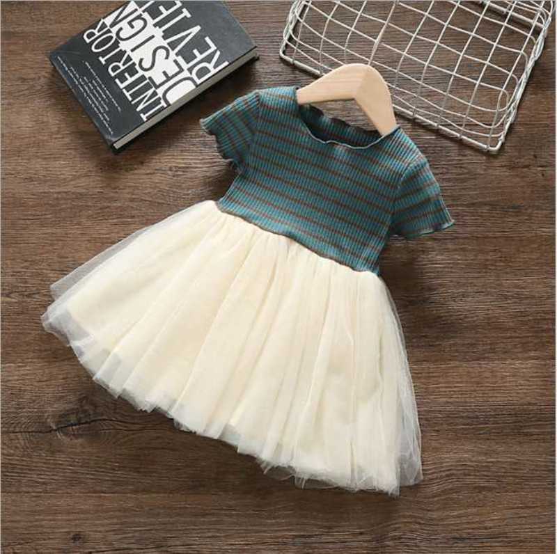 Girl's Dresses 6092 Girls' Summer Dress New Fashionable Children's Dress Summer Princess Dress Small and Medium Children's Baby Dr