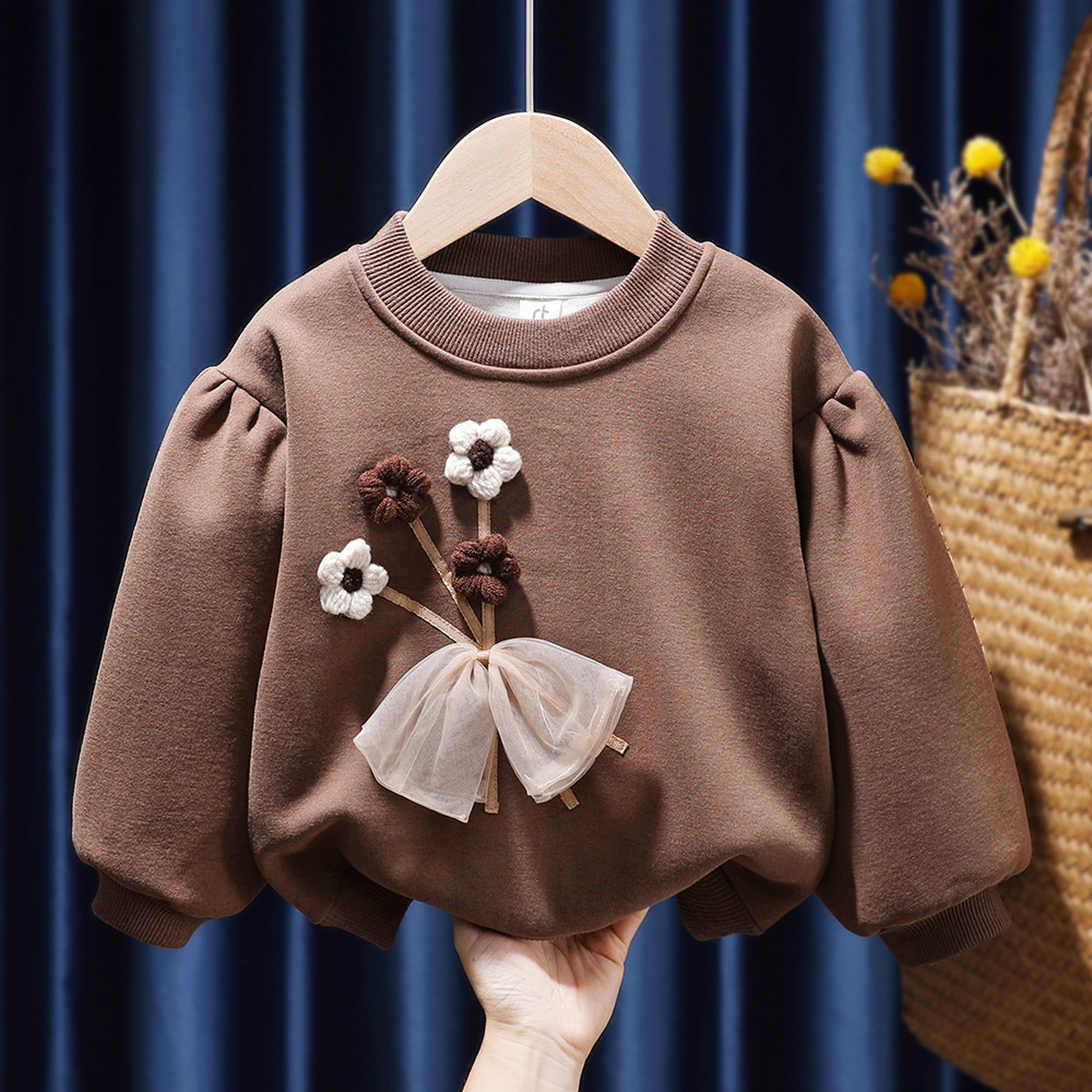Ddmyshoesvip Velvet Hoodie Autumn Winter New Winter Clothing Korean Edition Western Style Children S And Girls Thick Top Casual Trend