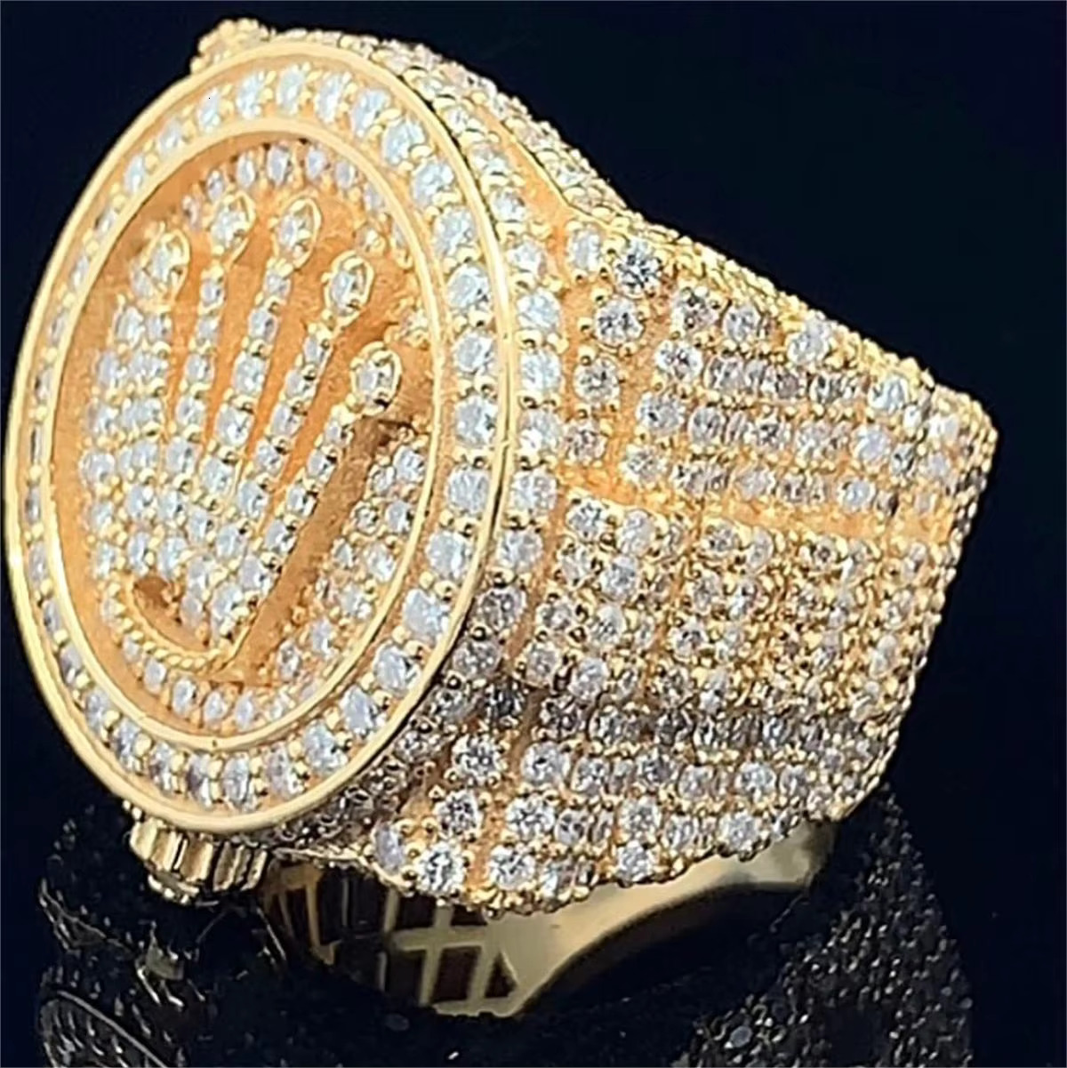 Factory Price Wholesale Custom 925 Silver Jewelry Hip Hop Iced Out Moissanite Rings