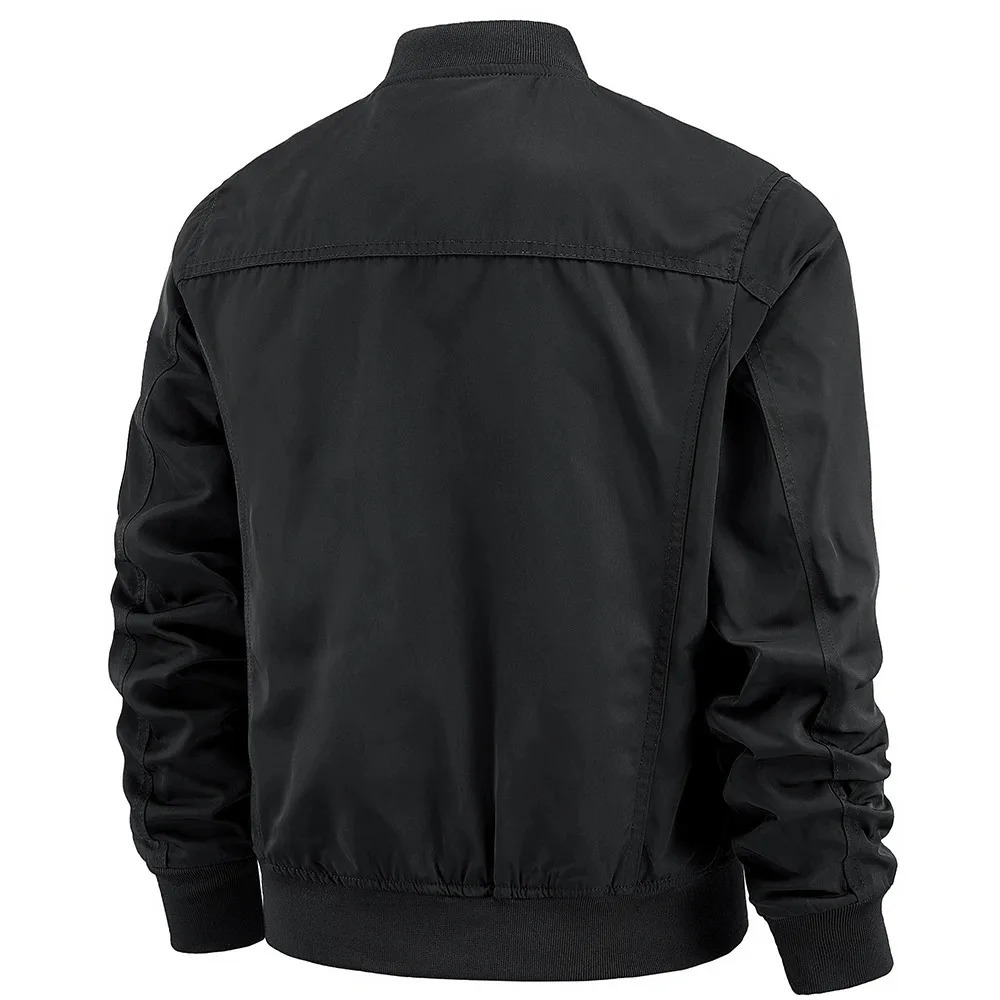 Simple casual version of Mening spring and summer mens jacket solid color multi pocket zipper 250313