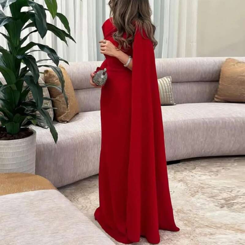 Sexy Asymmetric Hollow Out Party Women New Ribbon Evening Elegant Long Sleeve Full Length Gala Dress