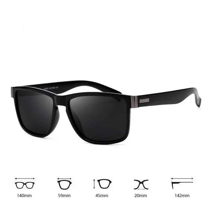 Fashion mens polarized sunglasses luxury brand designer sunglasses retro square driving fishing UV400 mens glasses W250315