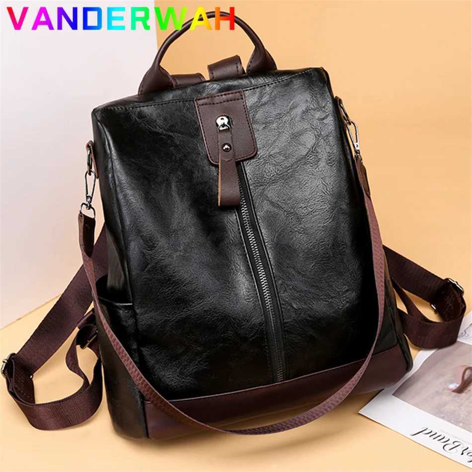 Womens leather backpack 3-in-1 womens anti-theft backpack teenage girl travel backpack Mochila Feminina Z250315