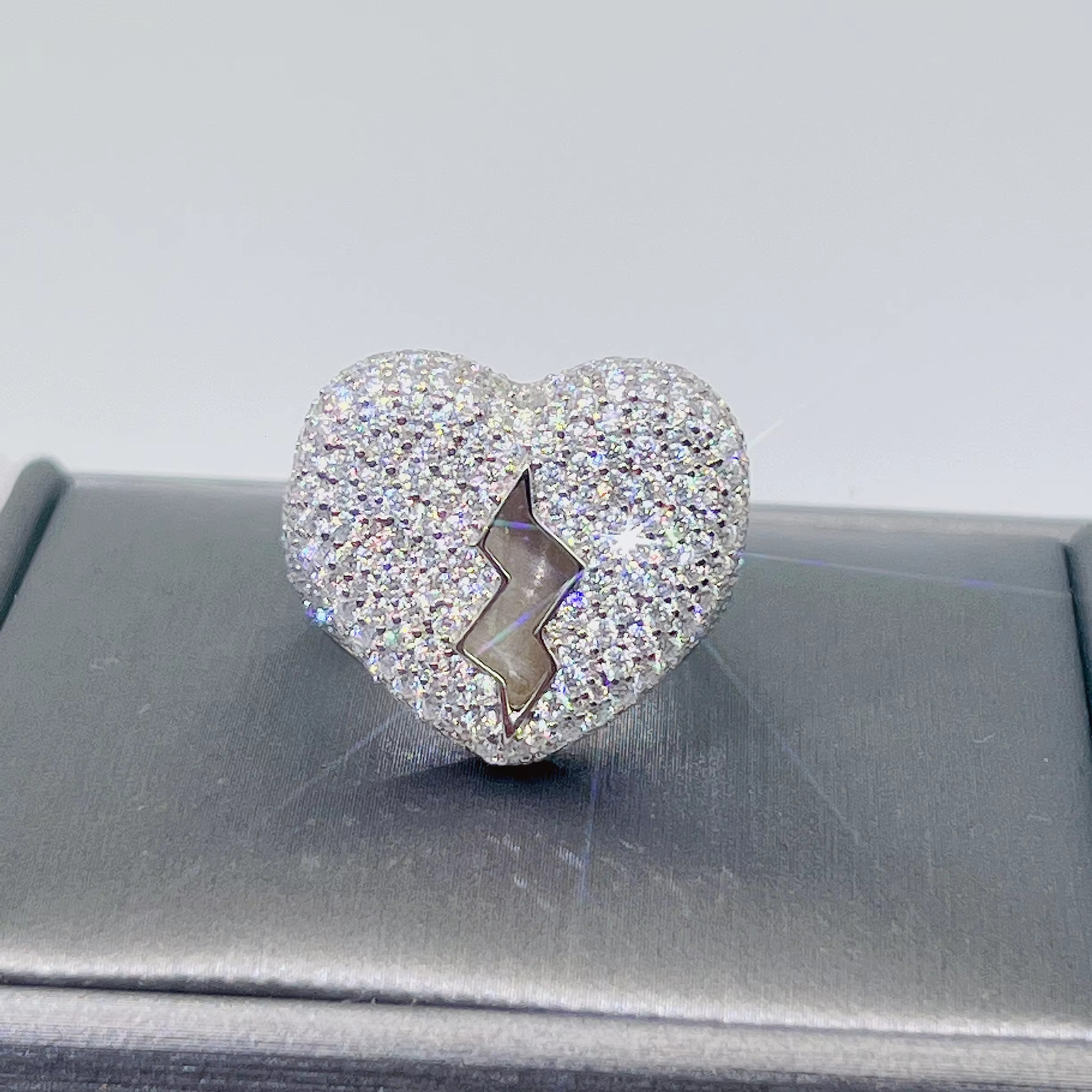 Ready to Ship Fine Jewelry Rapper Diamond 925 Sterling Silver Gold Plated Ice Rose Gold Moissanite Hip Hop Ring for Men