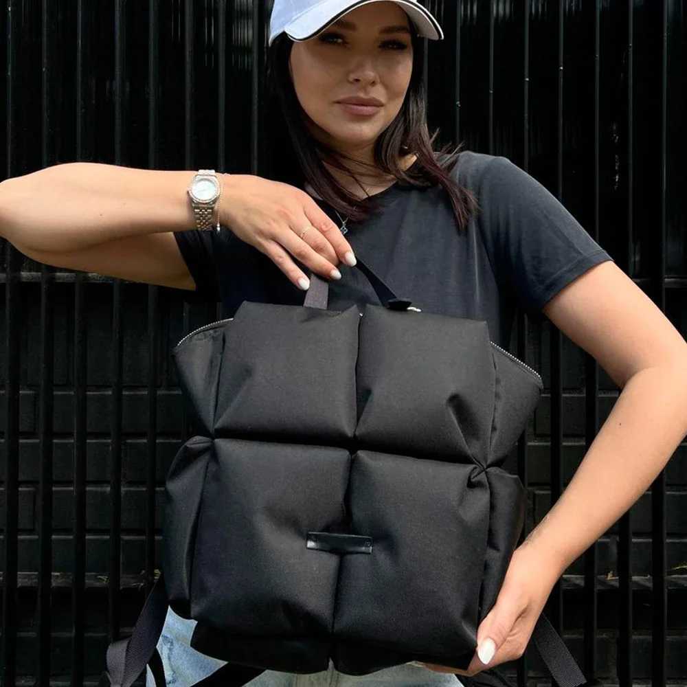 New Arrival Fashion designer womens backpack winter quilted shoulder bag womens space cushion handbag large travel bag unisex fashion T250315
