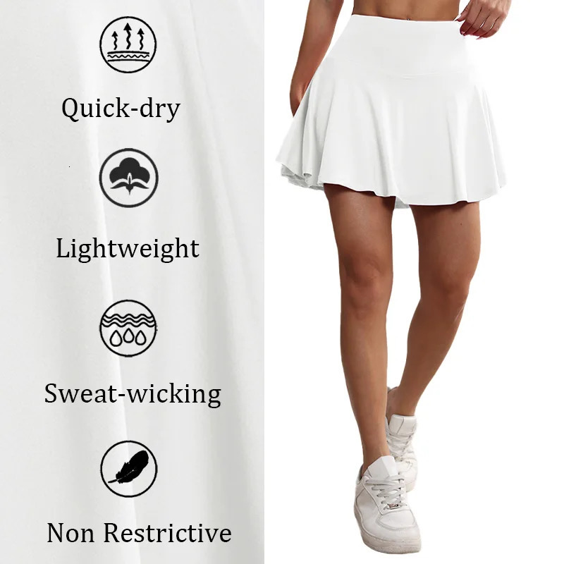 Chreisure Pleated Tennis Skirt for Women with 4 Pockets High Waisted Athletic Golf Skorts Skirts for Running Casual Activewear 250314