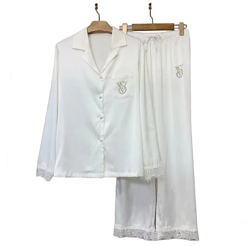 Womens Sexy Lace Pajama 2piece Set Shirt Thin Fashion y Casual Clothing High Quality Home Free Delivery 250313