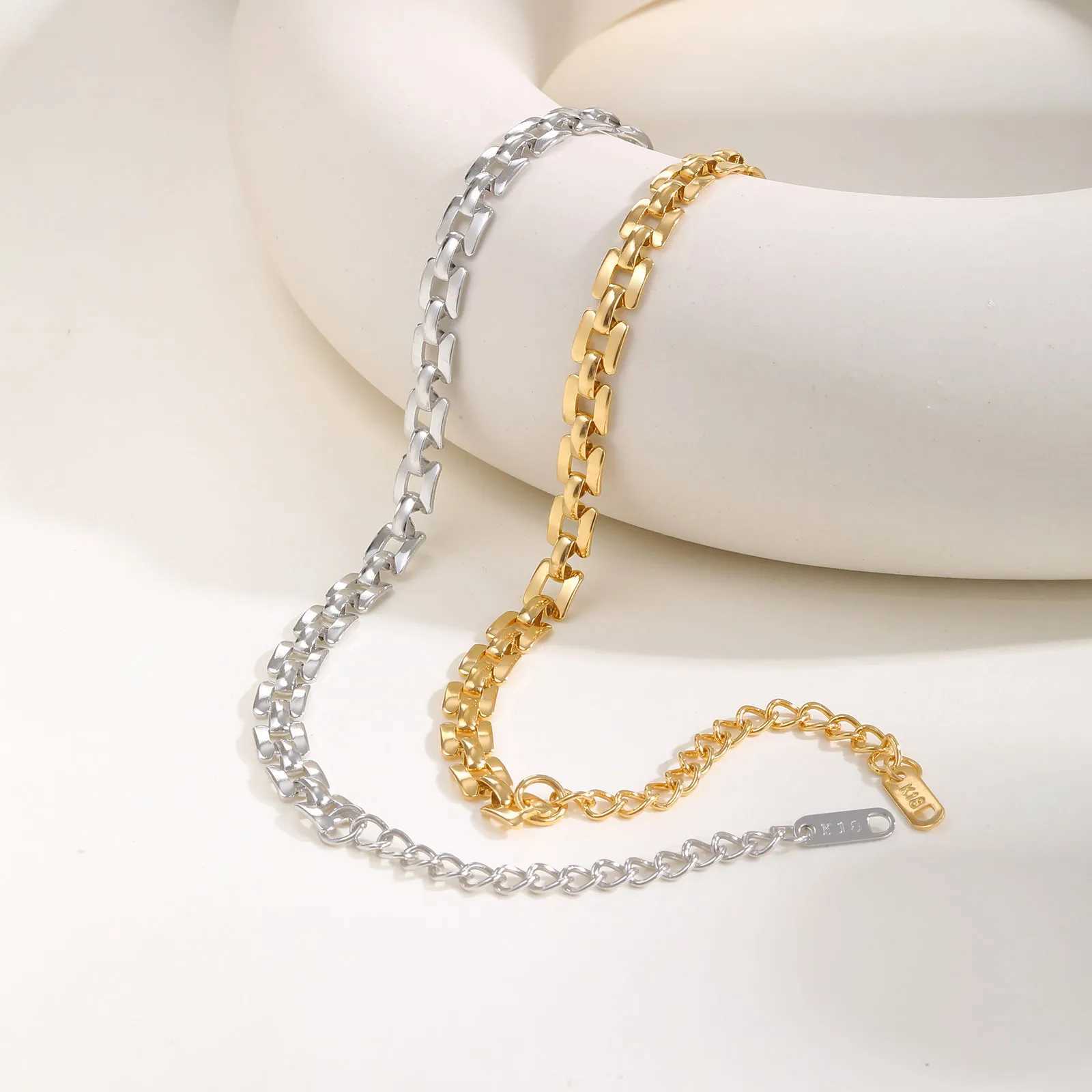 Square Hollow Link Chain Bracelet for Women Brand Style Stainls Steel Hypoallergenic Minimalist JewelryXJ250315