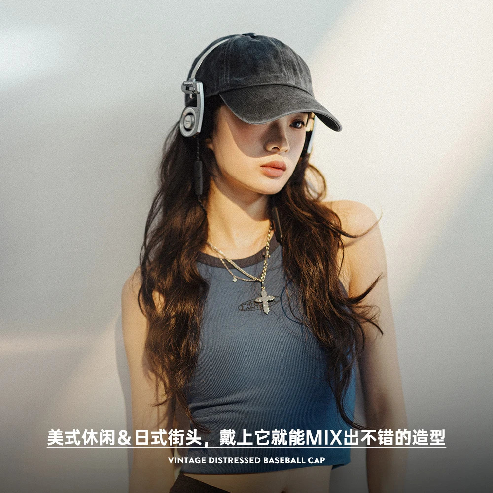 Maden vintage baseball cap for women one dock circumference 56-59cm adjustable size gray hat streetwear 250314