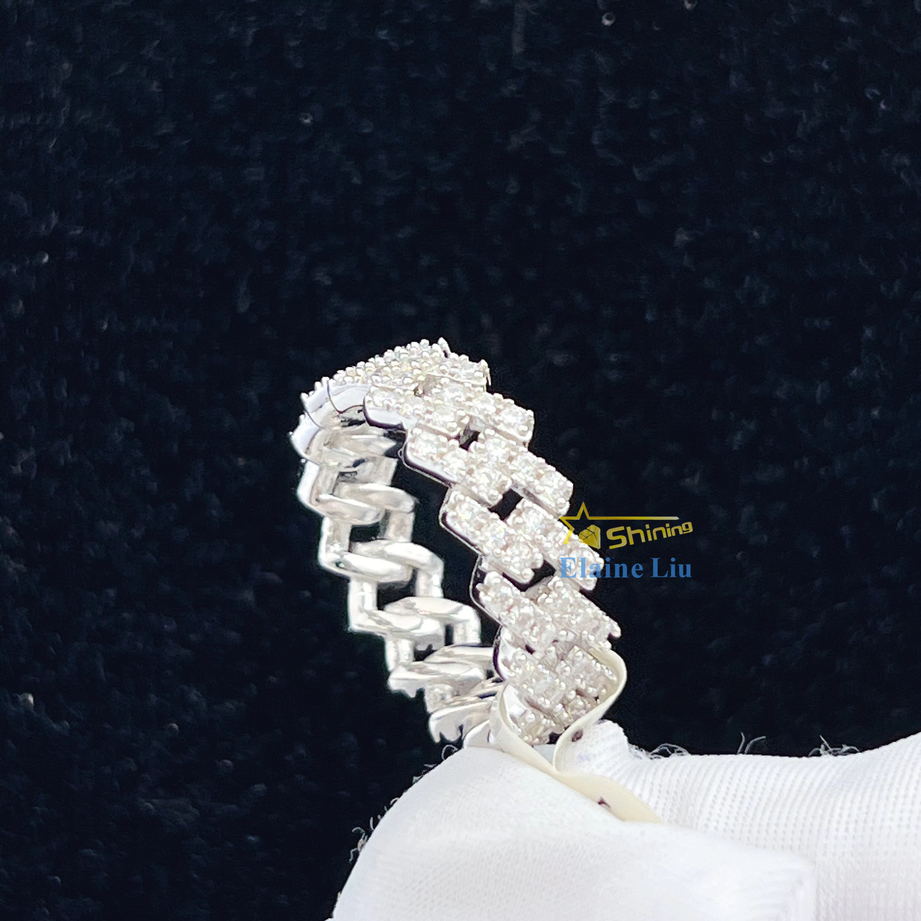 Gra Certificate Fine Jewelry Sterling Sier Vvs Moissanite Iced Out Ring