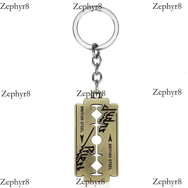 Hip Hop Rock Band Judas Priest Blade Razor Shape Pendant Long Chain Men Metal Necklace