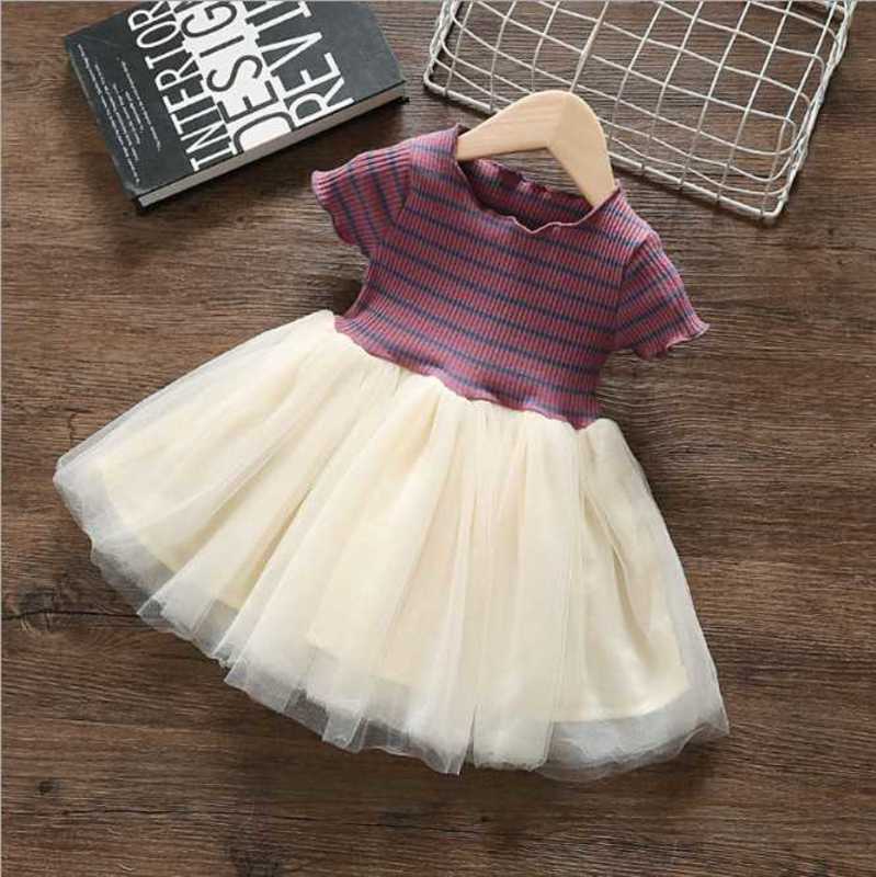 Girl's Dresses 6092 Girls' Summer Dress New Fashionable Children's Dress Summer Princess Dress Small and Medium Children's Baby Dr
