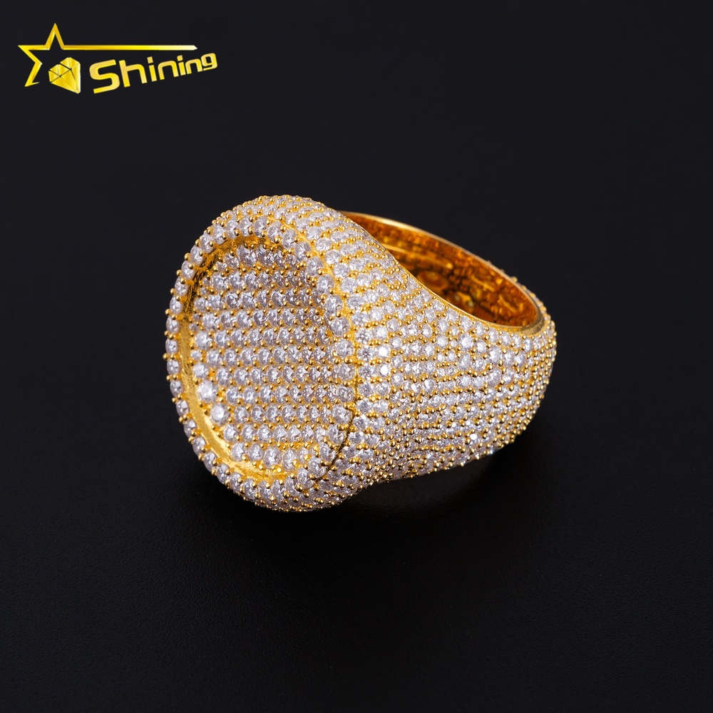 Luxury Style Custom Jewelry Silver 10k 14k 18k Vvs Moissanite Ring Hip Hop Jewelry Pass Diamond test Men Pinky Iced Out Ring