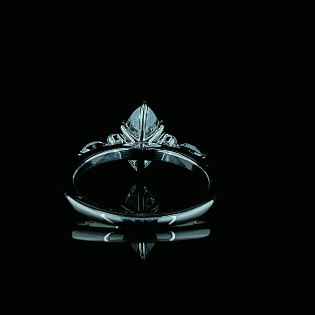 Valentine Special Gift 14K Gold Wedding Band Ring with Marquise Cut Moissanite Diamond Engagement for Anniversaries