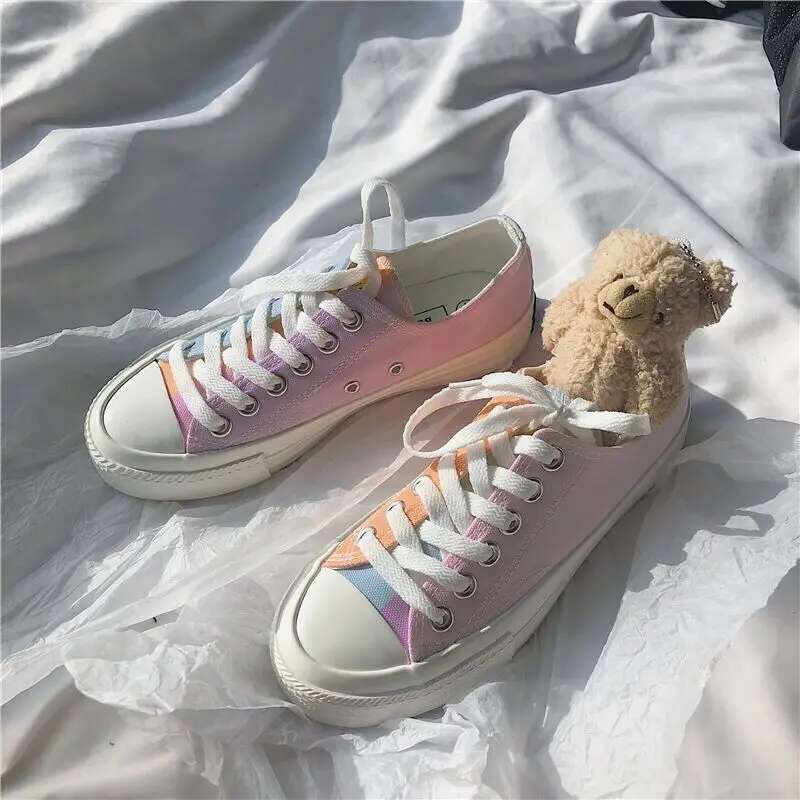 2025 new women's color changing canvas shoes designer trendy and fashionable high top lace up wooden board shoes cute casual running shoes