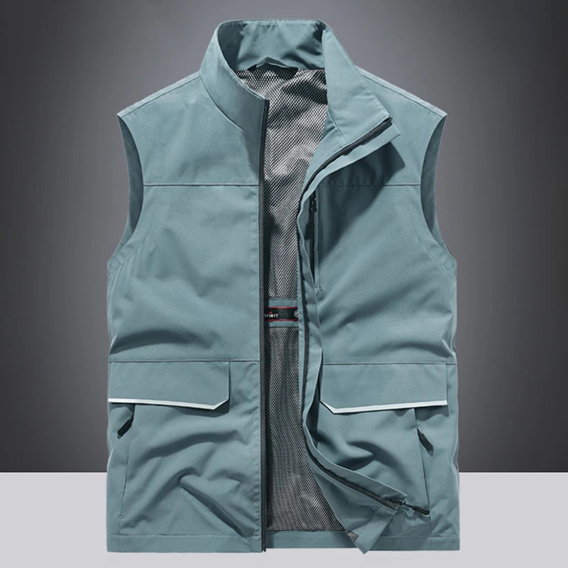 Top Quality Outdoor Professional Reflective Vests Men Summer Multi-pocket Zipper Light Casual Hiking Fishing Cycling Safety Vest 250310