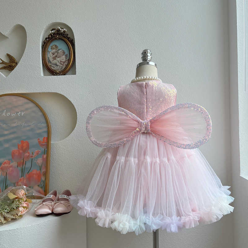 Girl's Dresses Girl's summer super beautiful butterfly wing dress, baby girl's heavy-duty fluffy skirt, princess skirt, fairy inspired 