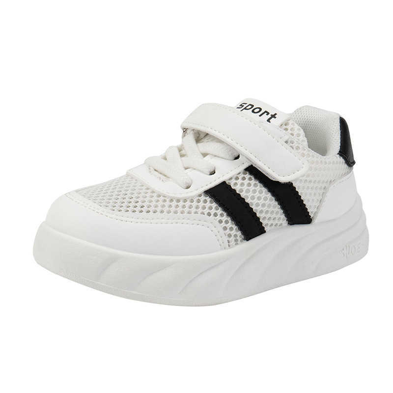 Athletic Outdoor Childrens summer mesh shoes with breathable mesh surface 2025 new girls sports shoes anti slip soft sole student white shoes summer v