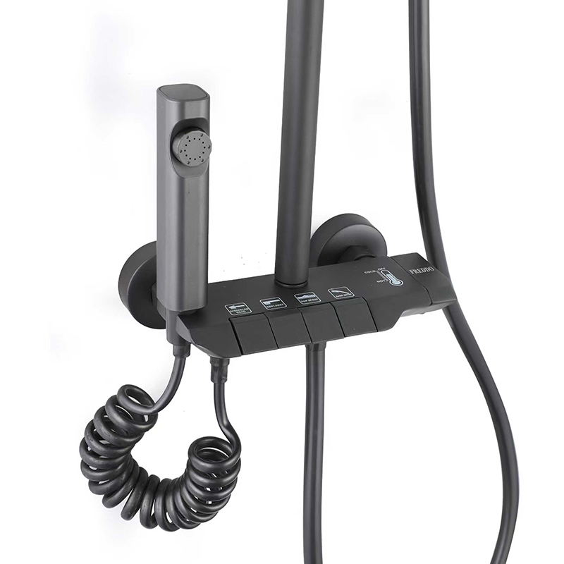 Modern High-Efficiency Showerhead with Multiple Settings and Digital Flow Control