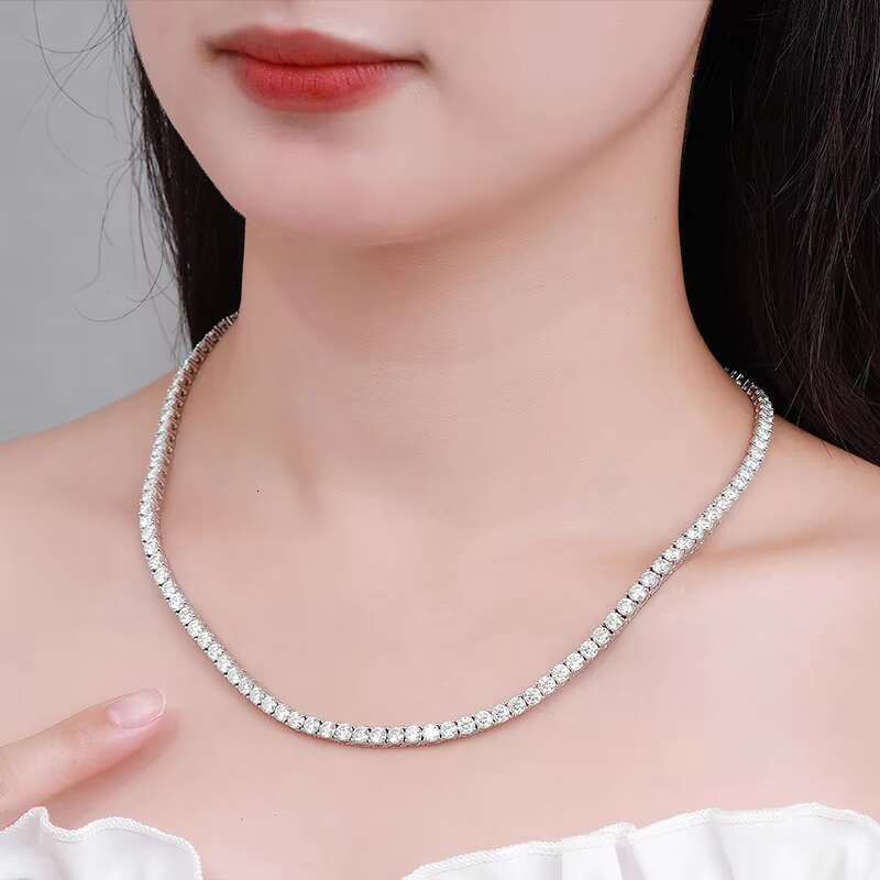 Pure pyroxene high-end necklace classic style sier plated wedding party engagement anniversary