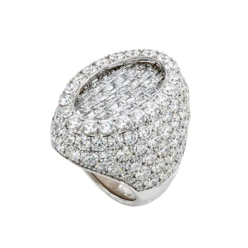 Mens Hip Hop Style Moissanite Diamond Wedding Ring in 925 Silver Oval Shape