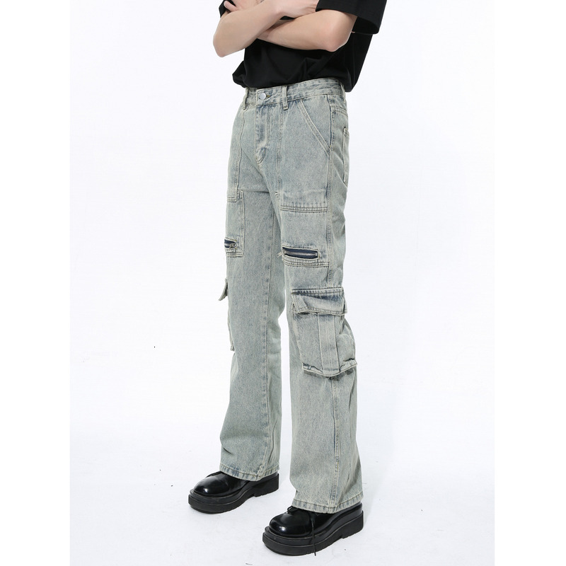 MTLCLOTHES Men's Wear | 2024 Spring New Product Pi Shuai Zipper Design Multi Pocket Work Jeans