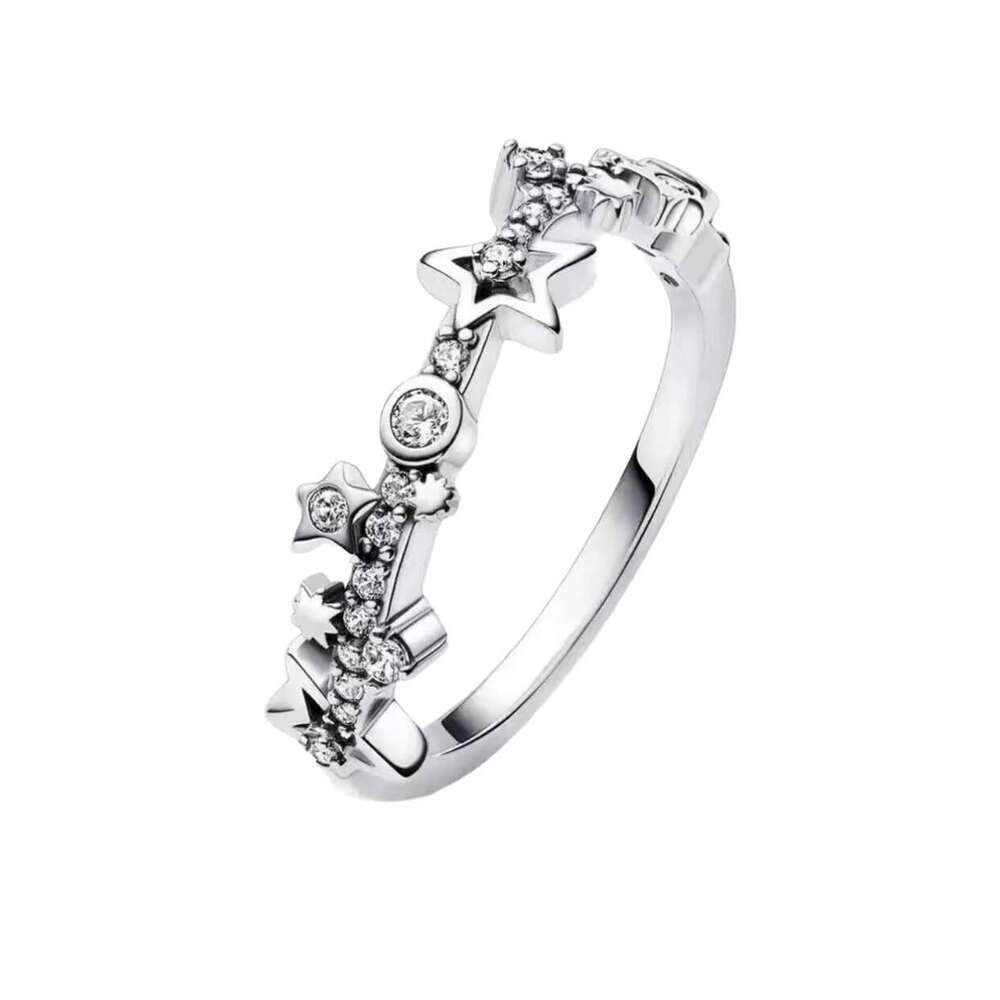 925 Sterling Silver Shimmering Sun Moon Heart Romantic Rose Intersection Ring Women's Wedding Fashion Jewelry Accessories