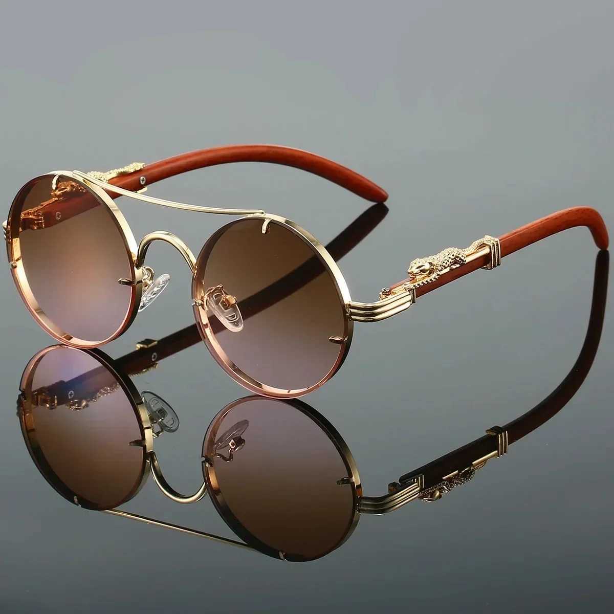 Retro Punk Round Sunglasses for Men Fashion Double Bridges Multi Color Shadows for Women Retro Tren Brand Luxury Design Sunglasses W250315