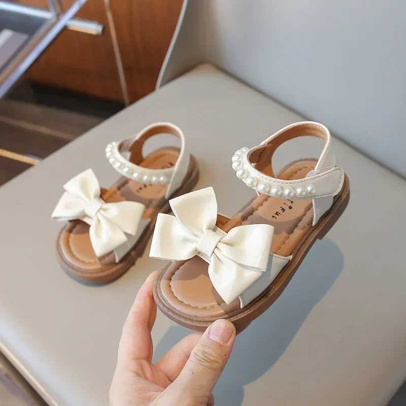 Girls Sandals and Childrens Princess Shoes 2025 Summer New Arrival for Girls Student Rhinestone Bow Performance ShoesT250315