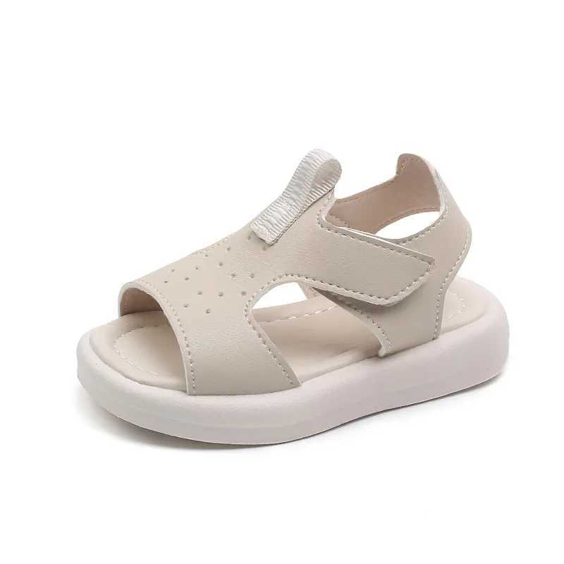 Childrens Simple Fashion Boys Sandals Hook and Loop Girls Cute Casual Shoes Soft Breathable Non Slip Flat Shoes Solid 2024T250315