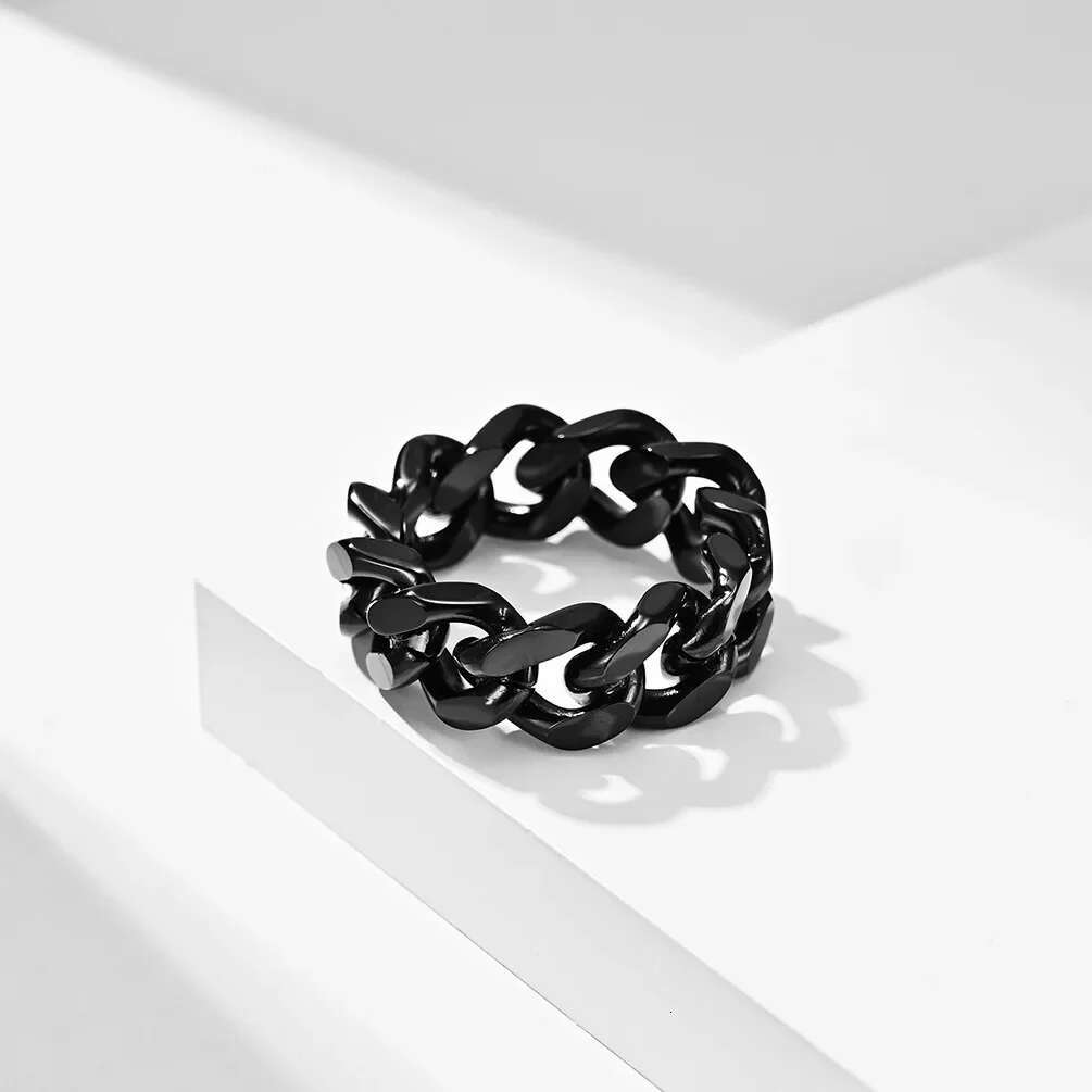 8mm Gold/Black/Sier Color Stainless Steel k Chain Ring for Women and Men Never Fade Size 5-13 Wholesale