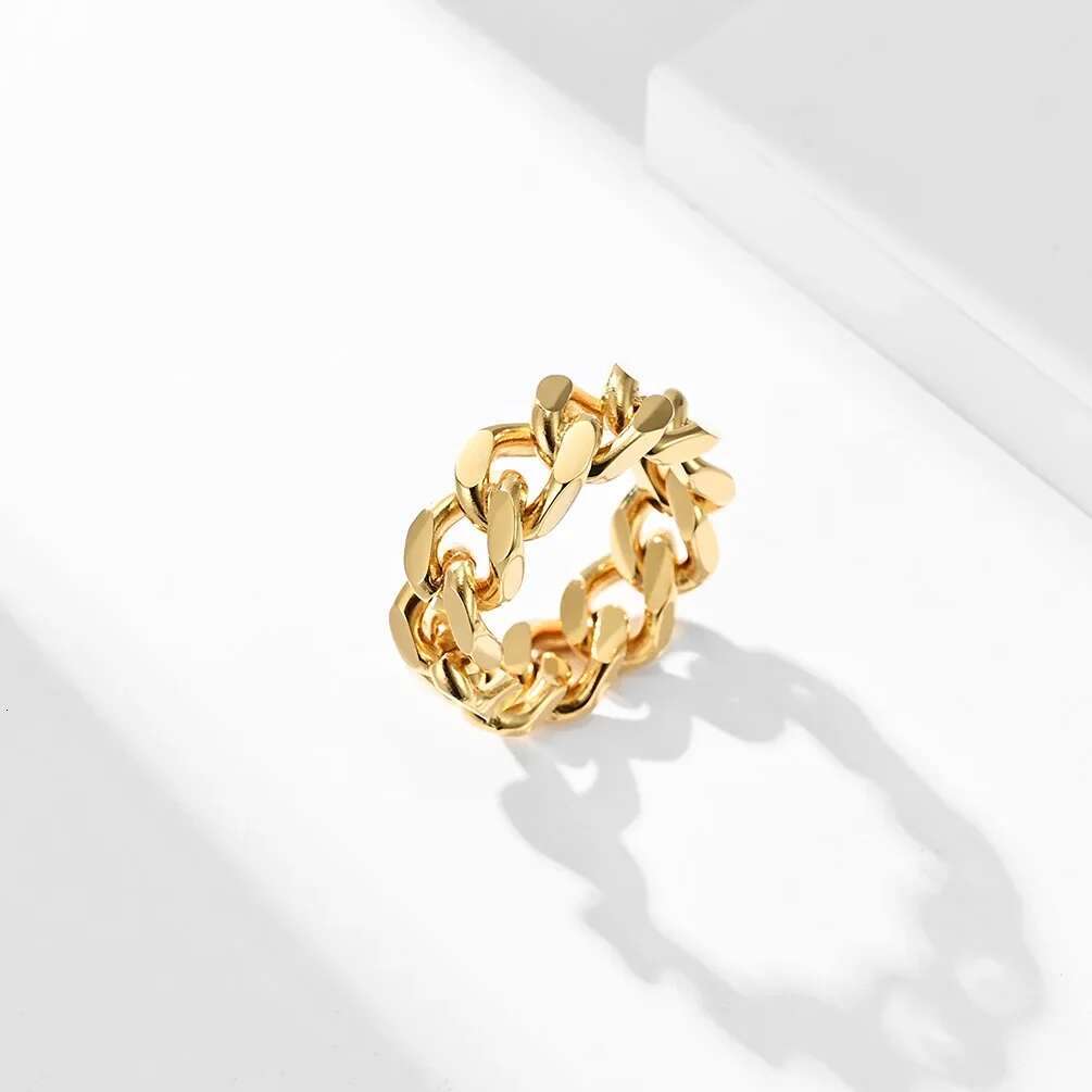 8mm Gold/Black/Sier Color Stainless Steel k Chain Ring for Women and Men Never Fade Size 5-13 Wholesale