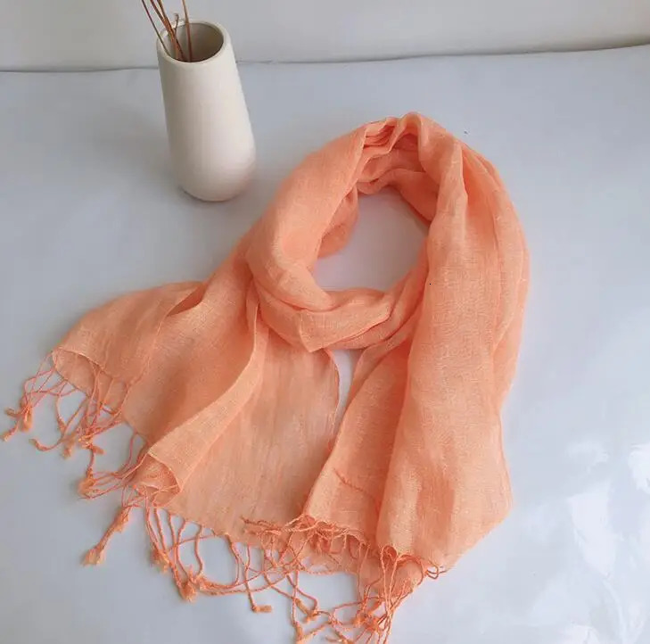 100% linen spring/summer unisex scarf Echape Muslim headscarf Foulard Shawls tie dye scarf womens/mens Sjaal scarf 250314