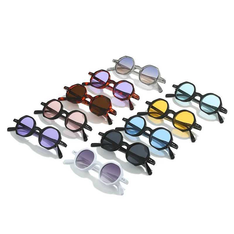KLASSNUM Classic Retro Sunglasses Mens Small Round Retro Punk Ocean Color Sunglasses Gradient Transparent Lens Driving Glasses 2025 W250315