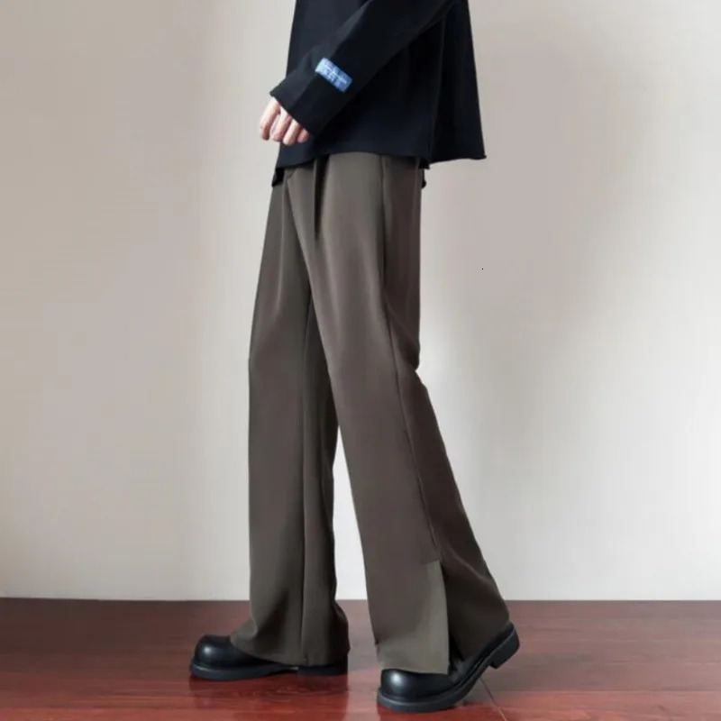Brown Black Suit Pants Mens Ultra Thin Set Social Dress Korean Business Casual Office Official S3XL 250313