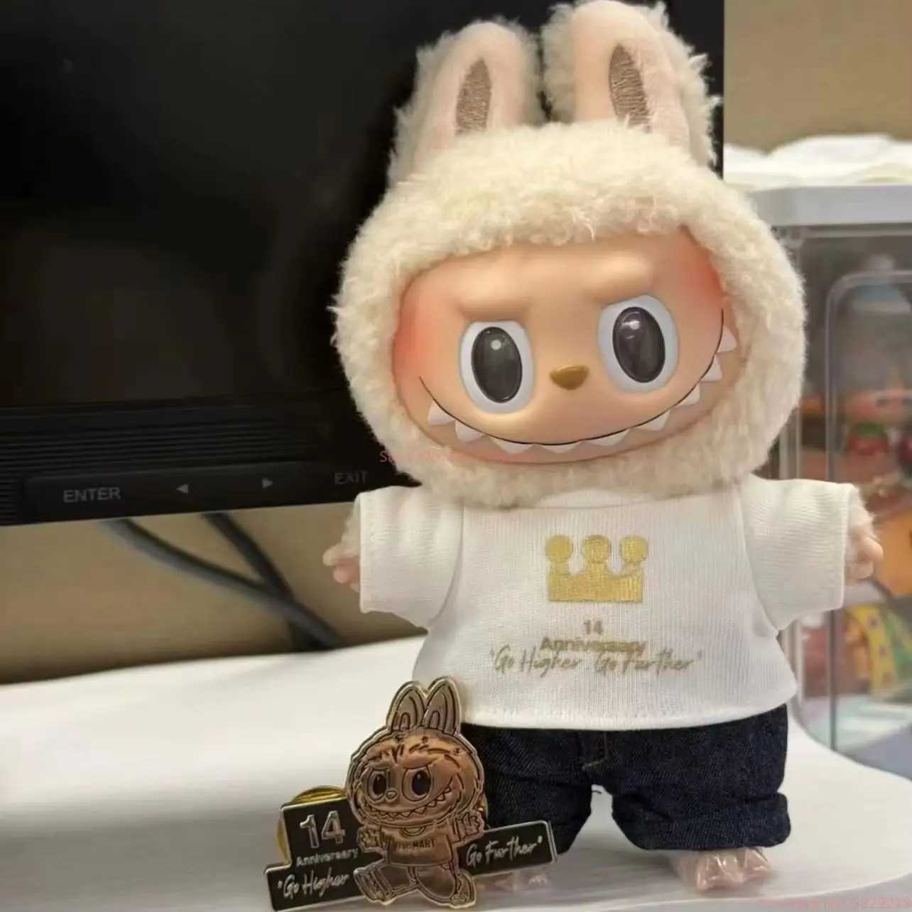 Popmart 14th Anniversary Employee Gift Box Labubu Vinyl Doll Bag Pendant Decorative Blind Box Keychain Peripheral Replicas W250315