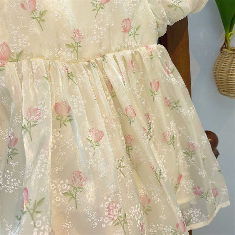 Girl's Dresses Summer New Style 2025 Little Girl Bow Short Sleeve Fashion Dress Summer Dress Baby Girl Western Princess Dress Trendy