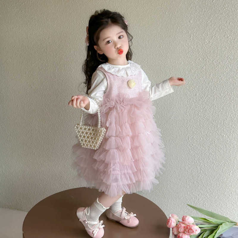 Girl's Dresses Girls' Dress Set 2025 Spring New Style Girls' Mesh Skirt One Year Old Dress Children's Cake Skirt Two Piece Set