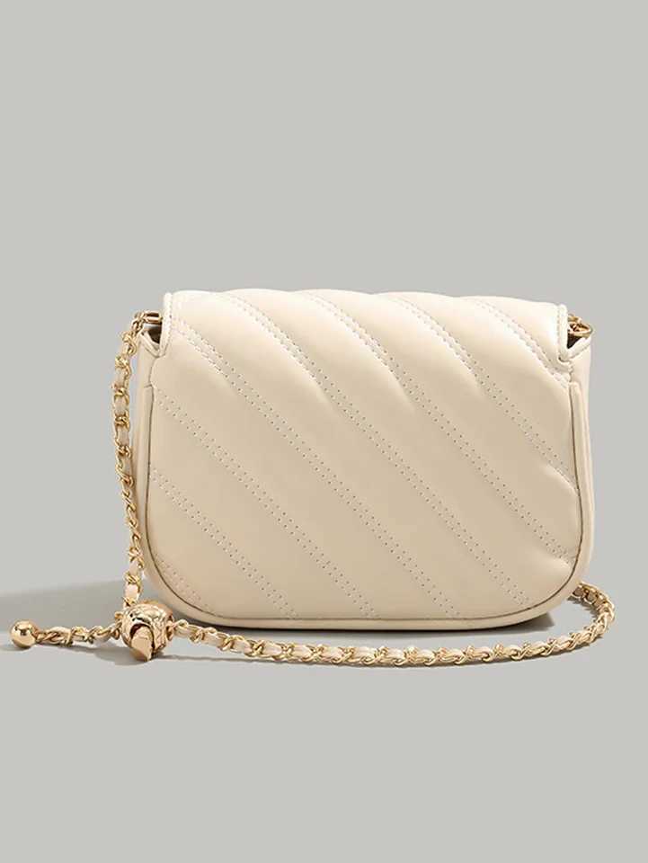 New niche texture embryo chain bags cross body bags bottom bags and mini square bags for women in 2024 Y250315