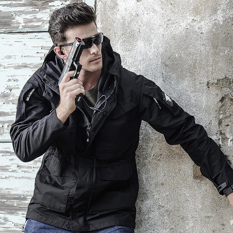 Outdoor Tactical Jacket Mens Autumn And Winter Waterproof Windbreaker Medium Long Camouflage Battlefield Assault Fashion Suit 250312