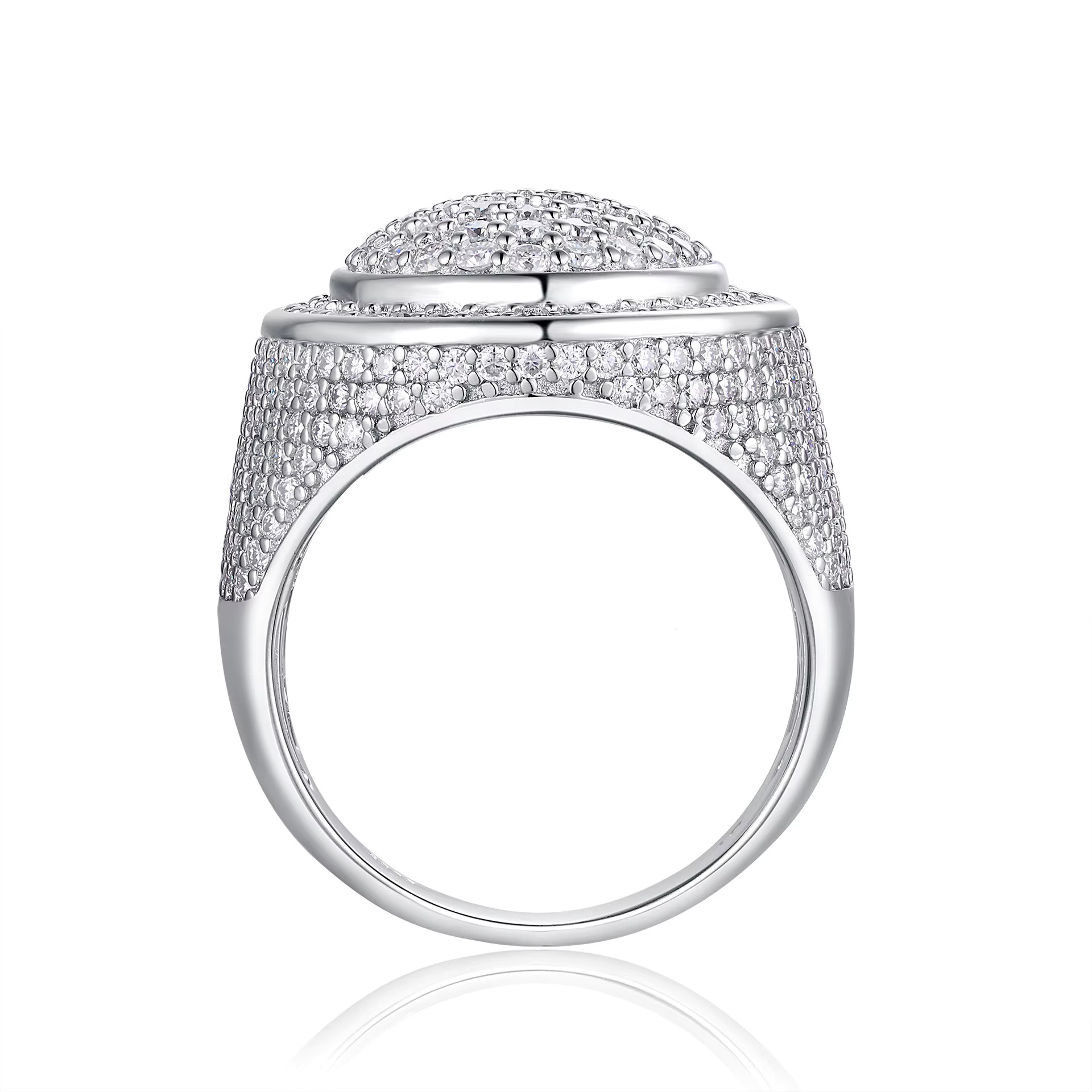 DE Hip Hop 925 Silver Men Moissanite Ring Classic Iced Moissanite Men Ring Hip Hop Men Rings With Moissanite