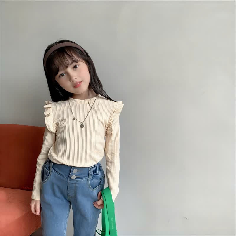 Ddmyshoesvip Girls Base Shirt For Spring And Autumn Children S Long Sleeved T Shirt Girls Inner Top Baby Hoodie Stylish Autumn Outfit