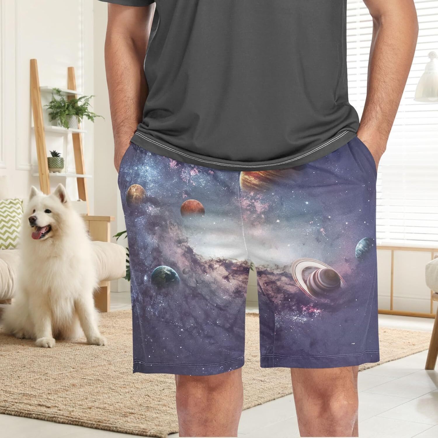 Men's Pajama Shorts Sleep Pants Summer Active Shorts Athletic Shorts for Men Elastic Shorts printing