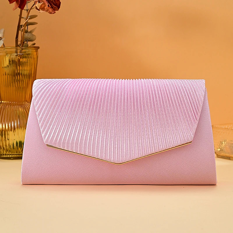 pleated cover wallet handbag bag evening shoulder bag womens wedding party bag 250311