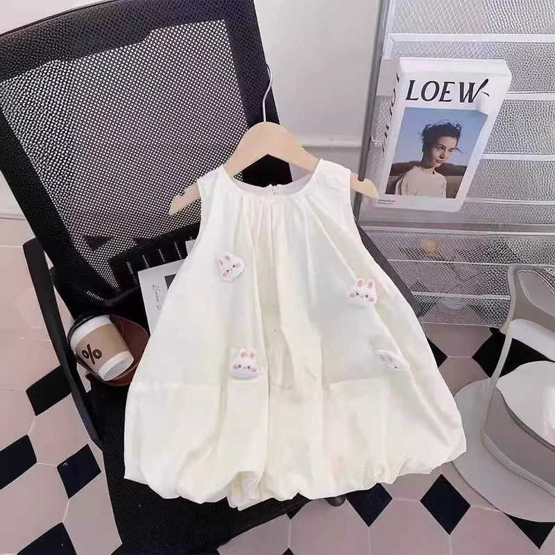 Girl's Dresses 2024 Summer New Fashionable Baby Princess Flower Bud Skirt Girls' Dress Summer Thin Children's Dress