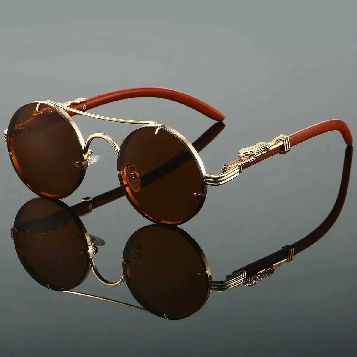 Retro Punk Round Sunglasses for Men Fashion Double Bridges Multi Color Shadows for Women Retro Tren Brand Luxury Design Sunglasses W250315