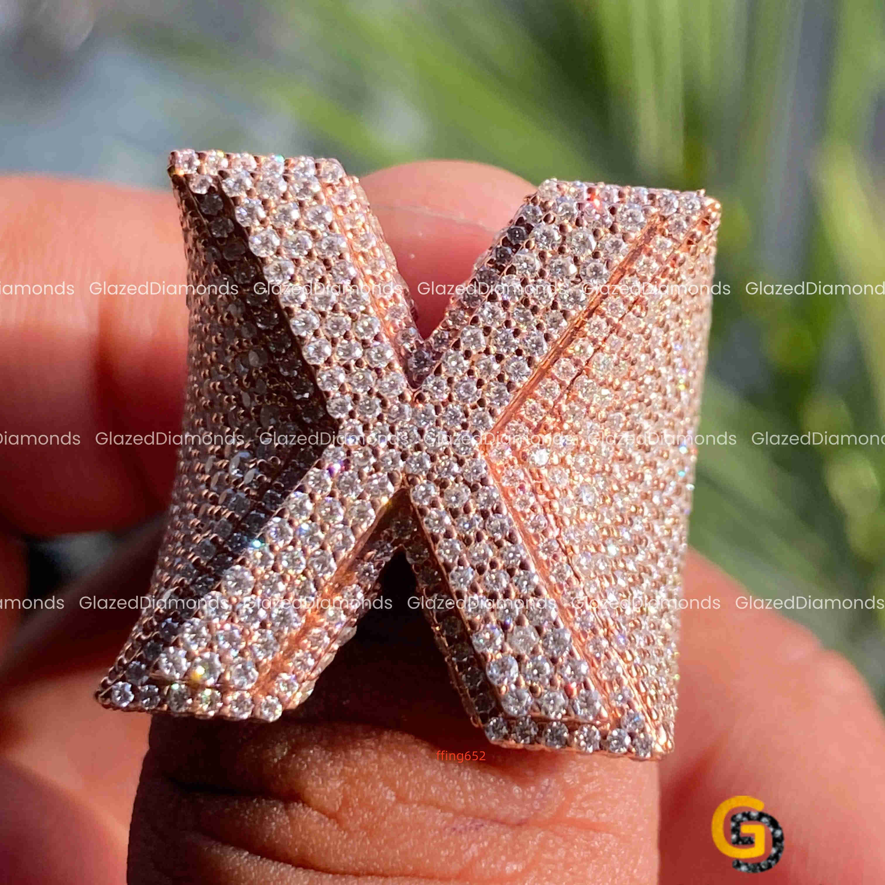 Stylish New Arrival Iced Out Custom Hip Hop Ring Made in 10kt Rose Gold With Enhanced VVS Clarity Moissanite Diamonds