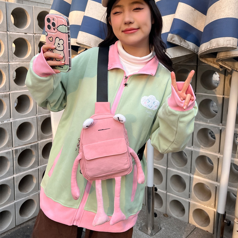Cartoon backpack Small New Trendy Instagram Popular Girl Creative Personality Cute Frog Crossbody Women's Chest designer shoulder bag